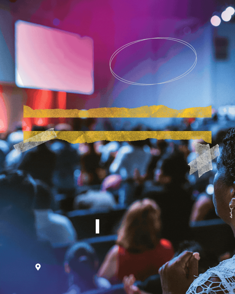 Post vertical iglesia degradado colorido